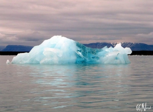 Iceberg translucide observé depuis nos kayak l'été, Spitzberg ©Sophie Goubeau