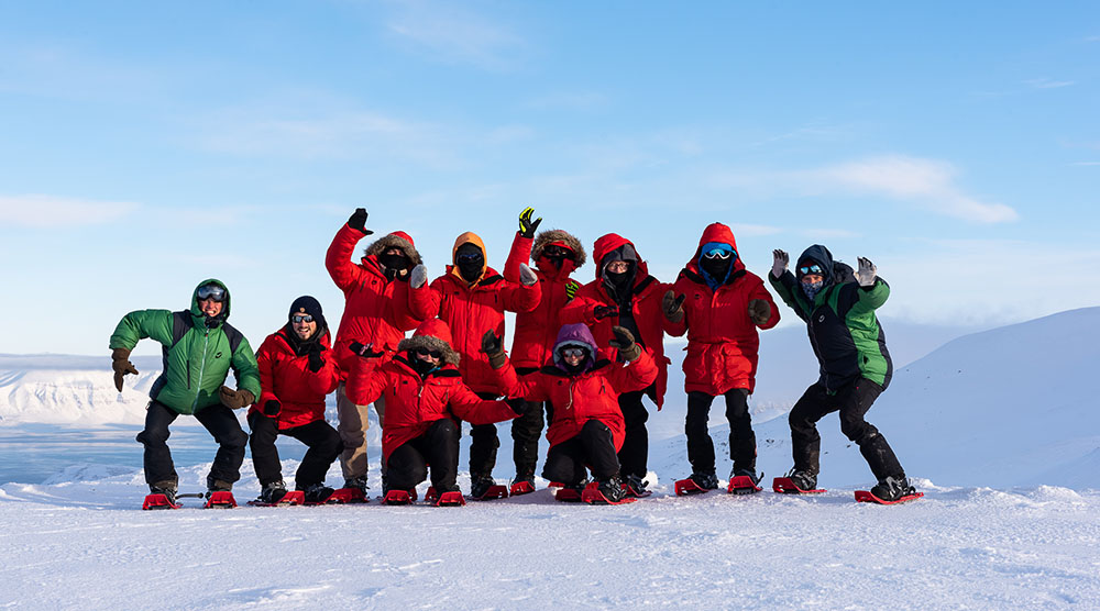 Photo du groupe au Svalbard l'hiver