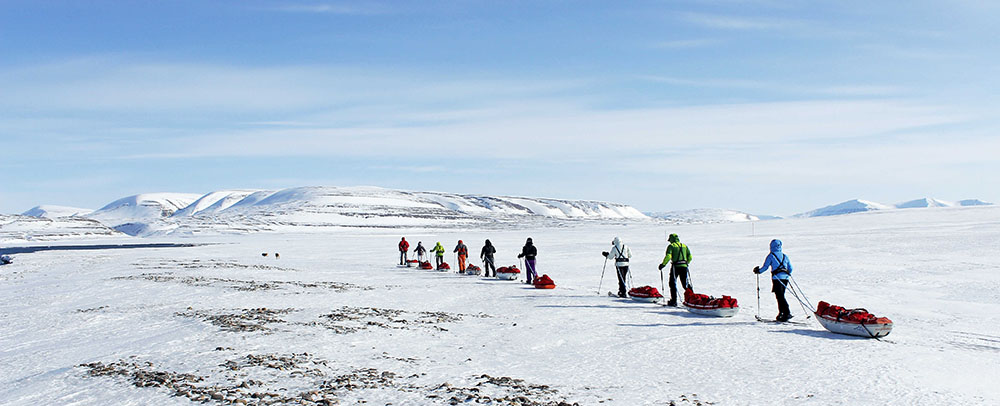 Ski de randonnée nordique dans l'Arctique au Svalbard, Spitzberg