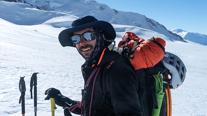 Sébastien Overney en ski au Yukon