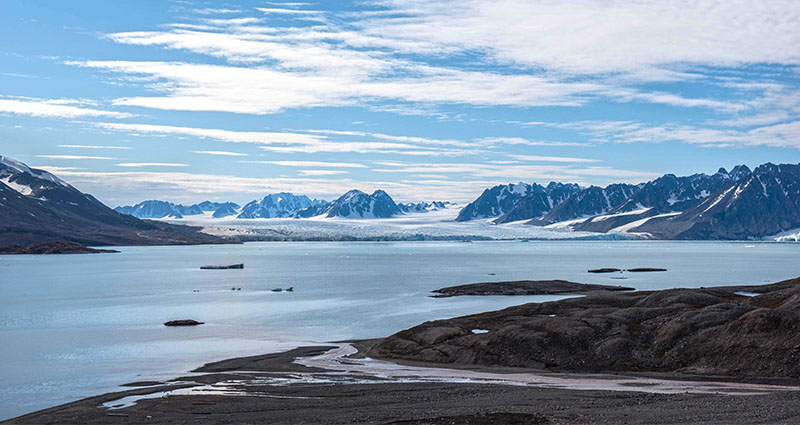 Paysage du grand nord au Svalbard